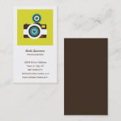 Spaß farbenfroh FishEye Kamera Fotograf Visitenkarte (Vorne/Hinten)