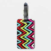 Spaß Farbenfroh gestrichen Zickzack Stamm ZigZag S Gepäckanhänger (Rückseite vertikal)
