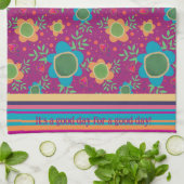 Spaß farbenfroh individuelles Zitat floral Geschirrtuch (Gefaltet)