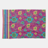 Spaß farbenfroh individuelles Zitat floral Geschirrtuch (Horizontal)