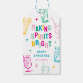 Spaß farbenfroh machen Spirituosen Glanz Weihnacht Geschenkanhänger (Vorderseite)