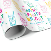 Spaß farbenfroh machen Spirituosen Glanz Weihnacht Geschenkpapier (Rolleneckpunkt)