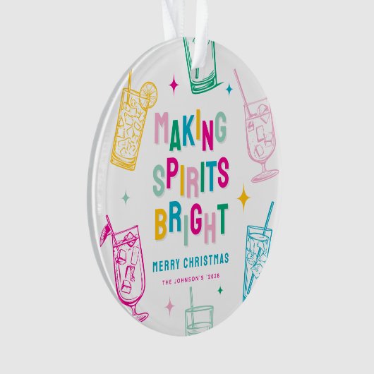 Spaß farbenfroh machen Spirituosen Glanz Weihnacht Ornament (Vorderseite)