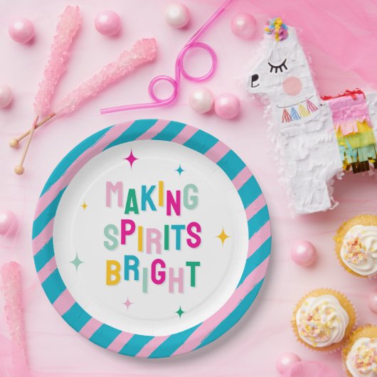 Spaß farbenfroh machen Spirituosen Glanz Weihnacht Pappteller (Party)