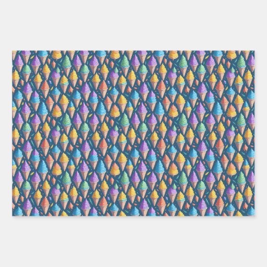 Spaß farbenfroh Regenbogen Eis Creme Cones Sommert Geschenkpapier Set (Vorderseite 2)