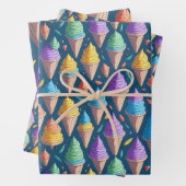 Spaß farbenfroh Regenbogen Eis Creme Cones Sommert Geschenkpapier Set (Beispiel)