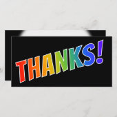 Spaß, farbenfroh, Regenbogen sehen "DANKE!" Dankeskarte (Vorne/Hinten)