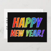 Spaß, farbenfroh, Regenbogenspektrum "GLÜCKLICH NE Postkarte (Vorne/Hinten)