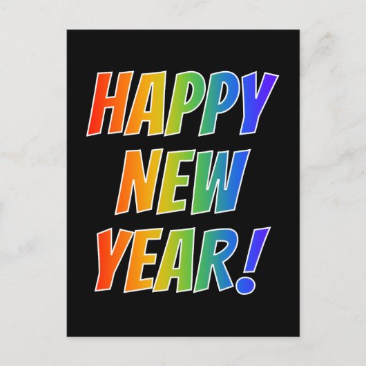 Spaß, farbenfroh, Regenbogenspektrum "GLÜCKLICH NE Postkarte (Vorderseite)