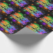 Spaß, farbenfroh, Regenbogenspektrum "MERRY CHRIST Geschenkpapier (Ecke)