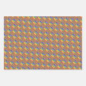 Spaß, farbenfroh, Regenbogenspektrum "MERRY CHRIST Geschenkpapier Set (Vorderseite 3)