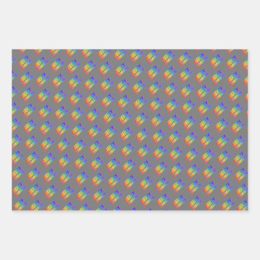 Spaß, farbenfroh, Regenbogenspektrum "MERRY CHRIST Geschenkpapier Set (Vorderseite 2)