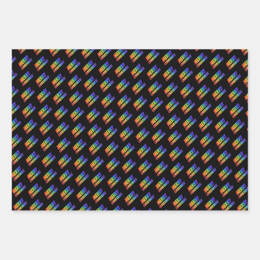 Spaß, farbenfroh, Regenbogenspektrum "MERRY CHRIST Geschenkpapier Set (Vorderseite)