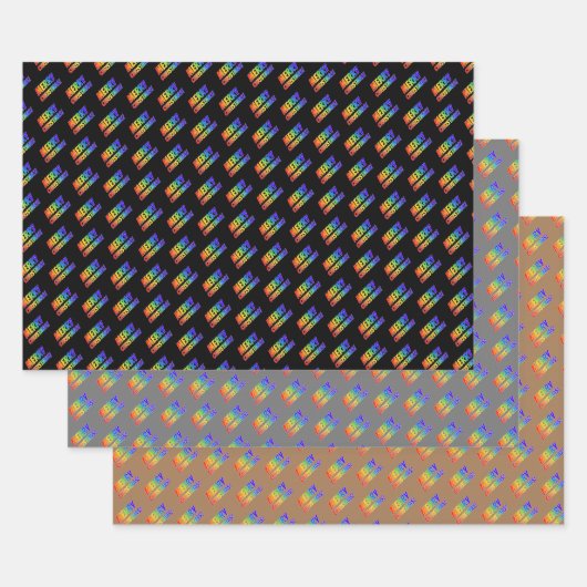 Spaß, farbenfroh, Regenbogenspektrum "MERRY CHRIST Geschenkpapier Set (Set)