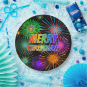 Spaß, farbenfroh, Regenbogenspektrum "MERRY CHRIST Pappteller (Party)