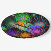 Spaß, farbenfroh, Regenbogenspektrum "MERRY CHRIST Pappteller (Schrägansicht)