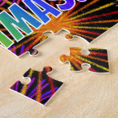 Spaß, farbenfroh, Regenbogenspektrum "MERRY CHRIST Puzzle (Seite)