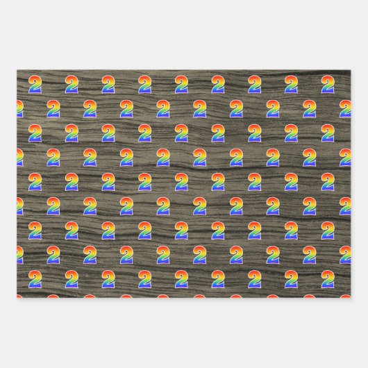 Spaß, Farbenfroh, Regenbogenspektrum Muster 2 Vera Geschenkpapier Set (Vorderseite 2)