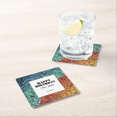 Spaß farbenfroh Retro Groovy Rainbow Floral Geburt Rechteckiger Pappuntersetzer (Vor Ort)