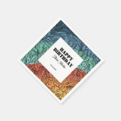 Spaß farbenfroh Retro Groovy Rainbow Floral Geburt Serviette (Ecke)