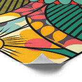 Spaß farbenfroh Retro Sommer Fieber floral Poster (Ecke)