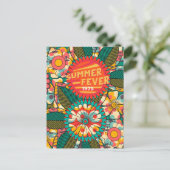 Spaß farbenfroh Retro Sommer Fieber floral Postkarte (Stehend Vorderseite)