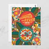 Spaß farbenfroh Retro Sommer Fieber floral Postkarte (Vorne/Hinten)