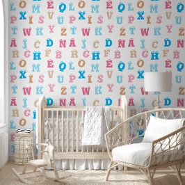 Spaß, farbenfroh rosa blaue Gold Kinder Alphabet B Tapete