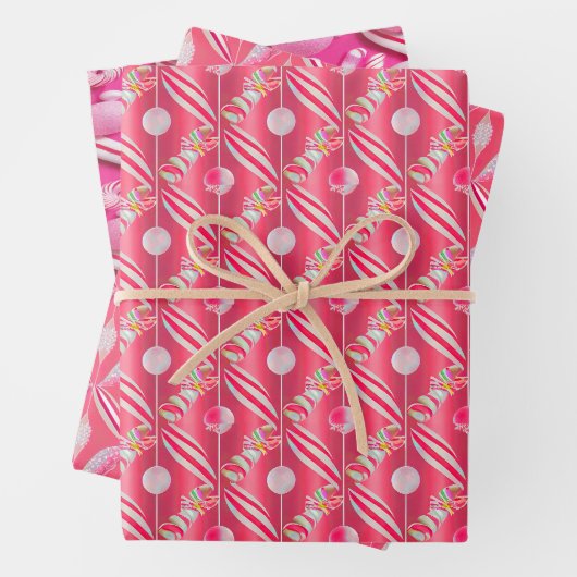 Spaß farbenfroh rosa Candy Thema Geschenkpapier Set (Beispiel)