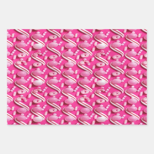 Spaß farbenfroh rosa Candy Thema Geschenkpapier Set (Vorderseite 3)