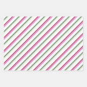 Spaß farbenfroh rosa und grüne Neon Stripe Candy C Geschenkpapier Set (Vorderseite 2)