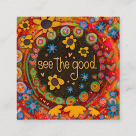 Spaß farbenfroh sehen die gut Inspirierend Kinderk Quadratische Visitenkarte