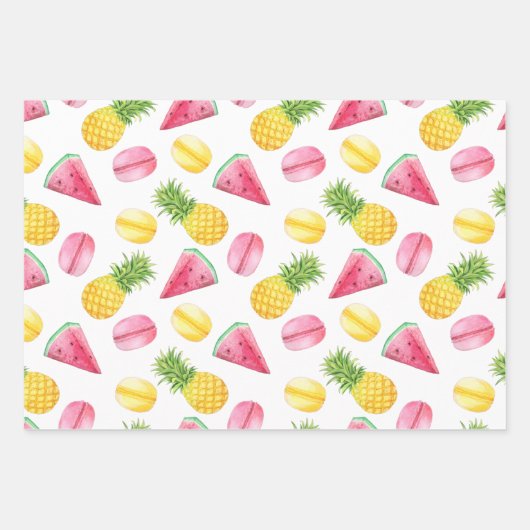 Spaß farbenfroh Tutti Fruitti Tropical Geschenkpapier Set (Vorderseite 2)