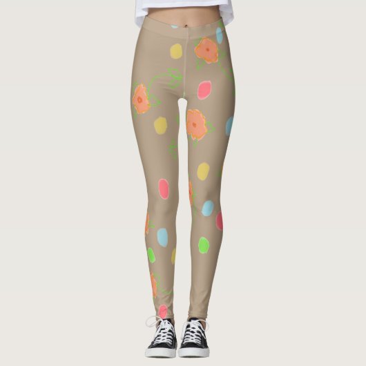 Spaß farbenfroh und blumenreich leggings (Vorderseite)