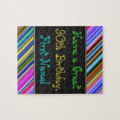 Spaß, farbenfroh, whimsical 90. Geburtstagsrätsel Puzzle (Horizontal)