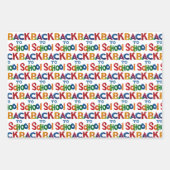 Spaß farbenfroh zurück zur Schule Wasserfarbenblen Geschenkpapier Set (Vorderseite)