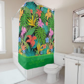 Spaß, farbenfrohe Addition Name Tropical Foliage & Duschvorhang (Beispiel)