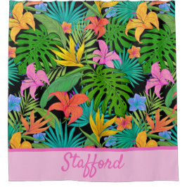 Spaß, farbenfrohe Addition Name Tropical Foliage & Duschvorhang