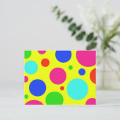Spaß farbenfrohe Big Polka Punkte auf Gelb Postkarte (Stehend Vorderseite)