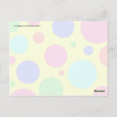 Spaß farbenfrohe Big Polka Punkte auf Gelb Postkarte (Rückseite)
