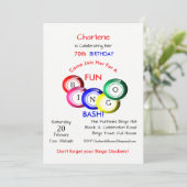 Spaß farbenfrohe Bingo Bash Themenparty laden Einladung (Stehend Vorderseite)
