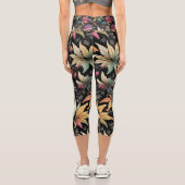 Spaß Farbenfrohe Blätter Capri Leggings (Rückseite)