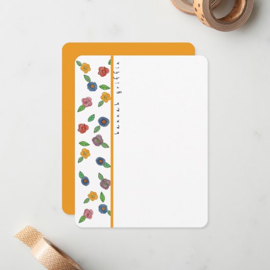 Spaß Farbenfrohe Blume Mitteilungskarte (Vorderseite/Rückseite Beispiel)