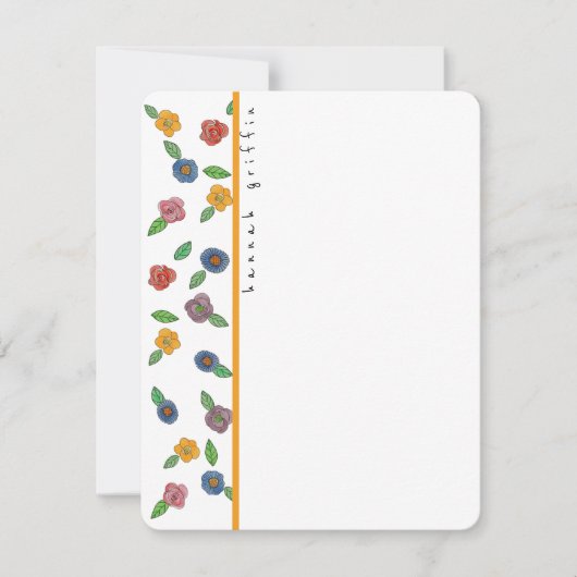 Spaß Farbenfrohe Blume Mitteilungskarte (Vorderseite)