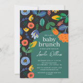 Spaß farbenfrohe Blumenbrunch Einladung (Vorderseite)