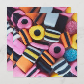 Spaß, farbenfrohe Bonbons Grußkarte (Vorne/Hinten)