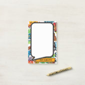 Spaß farbenfrohe Comic Buchredeblase Post-it Klebezettel (Auf Schreibtisch)