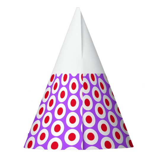Spaß Farbenfrohe Coole, weiße, lebendige Lila Krei Partyhütchen (Rückseite)