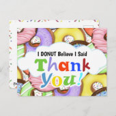 Spaß farbenfrohe Donuts Danke Postkarte (Vorne/Hinten)