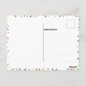 Spaß farbenfrohe Donuts Danke Postkarte (Rückseite)